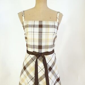 Ann Taylor brown plaid print summer dress